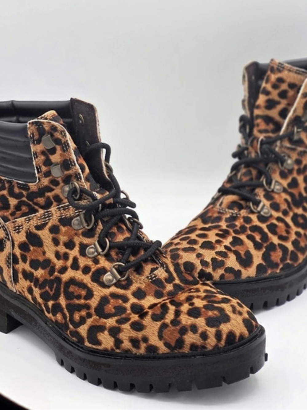 Timberland Courmayeur Valley Leopard Print Calf Hair Boots